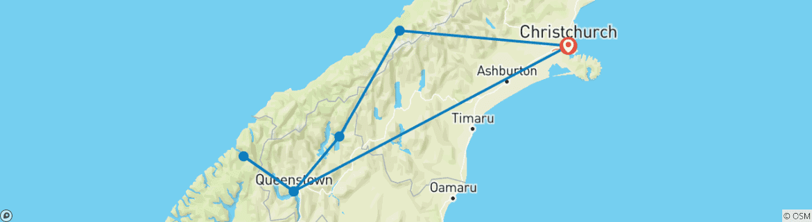 Carte du circuit Circuit de 8 jours en petit groupe à travers le sud