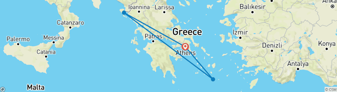 Image d'une carte montrant l'itinéraire du circuit