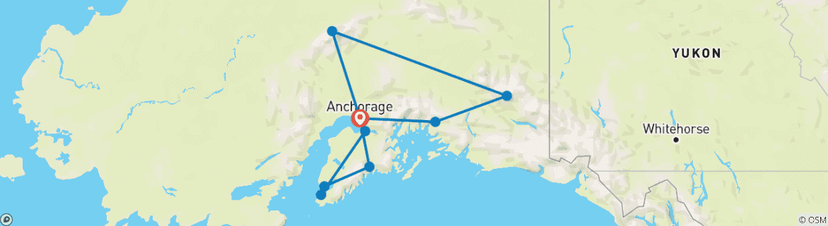 Map of Alaska's Natural Paradises with Kenai Peninsula