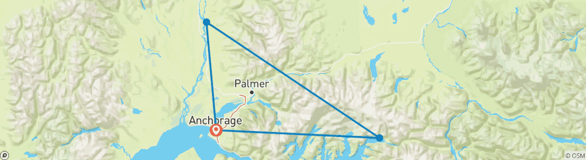 Image d'une carte montrant l'itinéraire du circuit