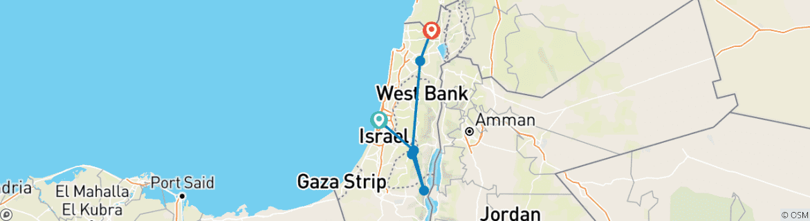 Map of Israel Magnificent 7 Days Tour Package