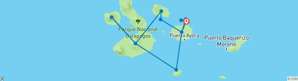 Karte mit der Reiseroute