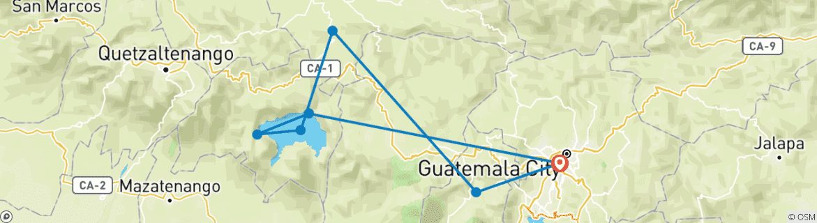 Map of Guatemala - Multicolored Guatemala