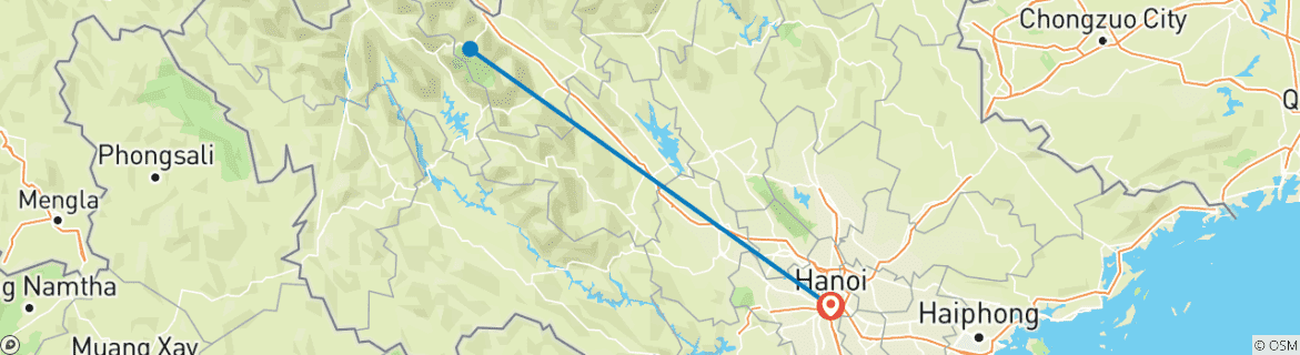 Map of Discovering Sapa & Conquer Fansipan Peak 6 Days/5nights