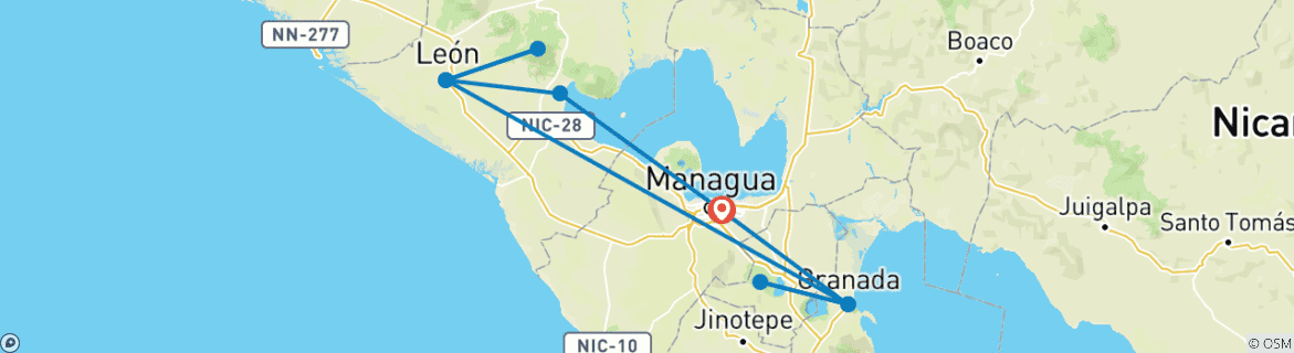 Map of Nicaragua - Capital Cities of Nicaragua