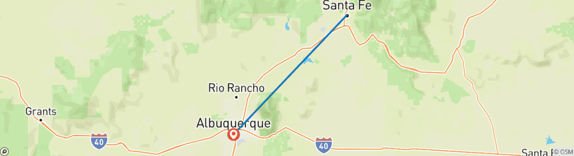 Foto van een kaart met de route van de rondreis