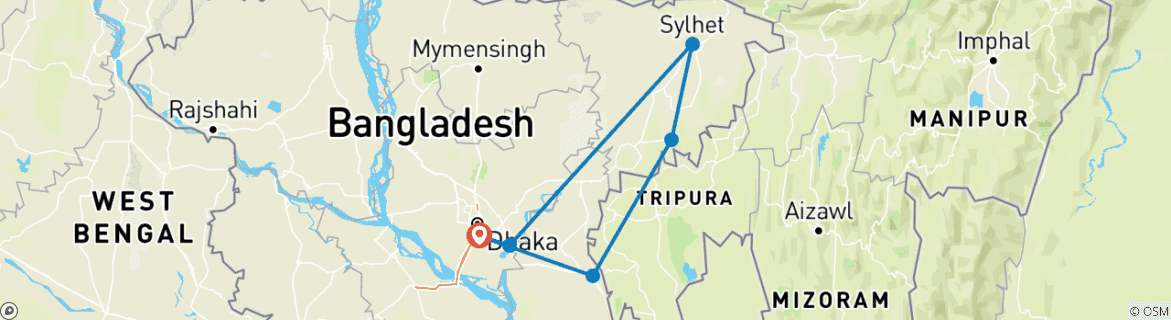 Map of Bangladesh Tour in the North-East: Unveil the Treasures of Bangladesh