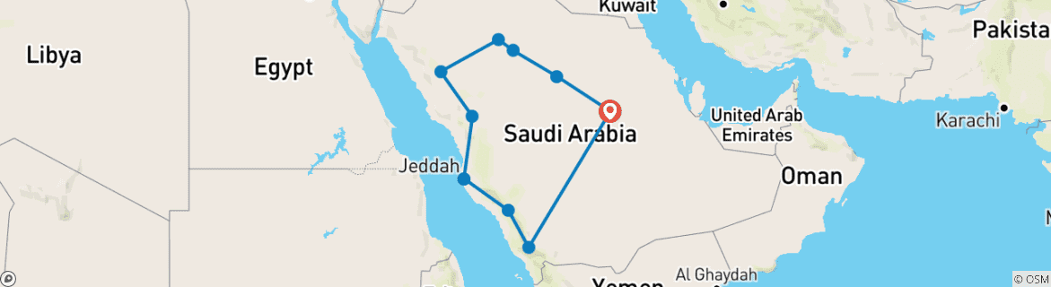 Map of Saudi Arabia - A Full Tour Self Drive Tour