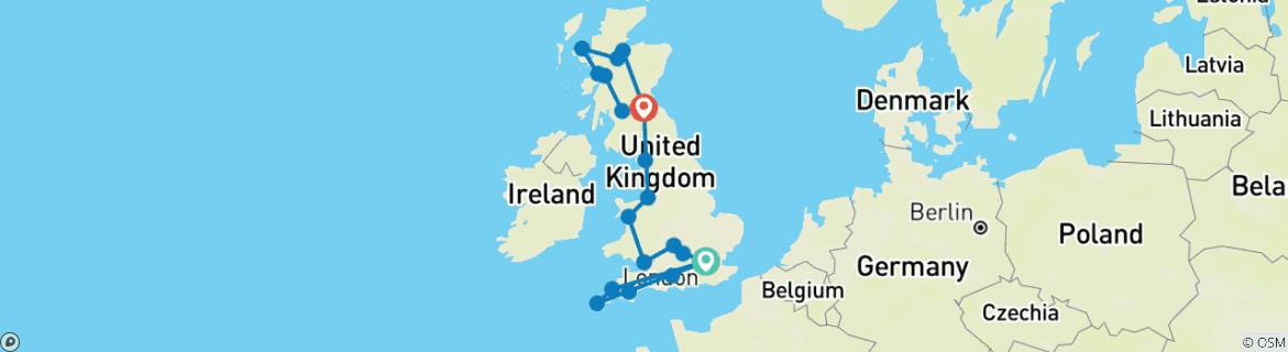 Map of Best of the United Kingdom