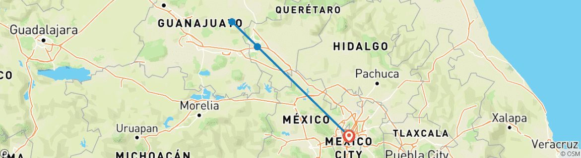 Carte du circuit Mexique : San Miguel de Allende, Queretaro - 2 jours