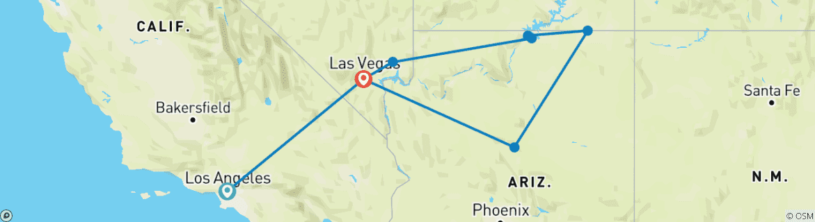 Image d'une carte montrant l'itinéraire du circuit