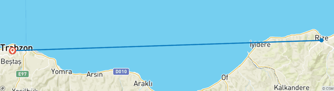 Image d'une carte montrant l'itinéraire du circuit