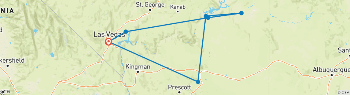 Image d'une carte montrant l'itinéraire du circuit