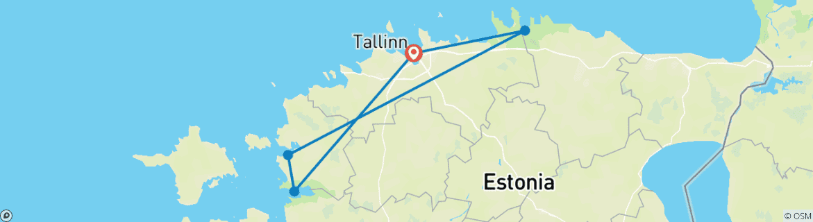 Map of Estonia Adventure Tour