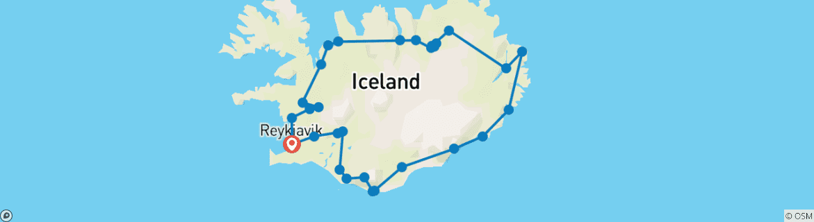 Foto van een kaart met de route van de rondreis