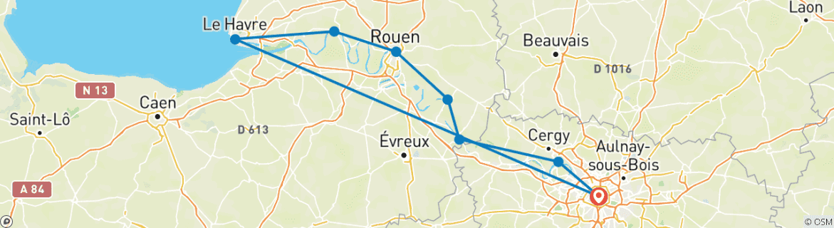 Map of Active & Discovery on the Seine (Southbound) 2025