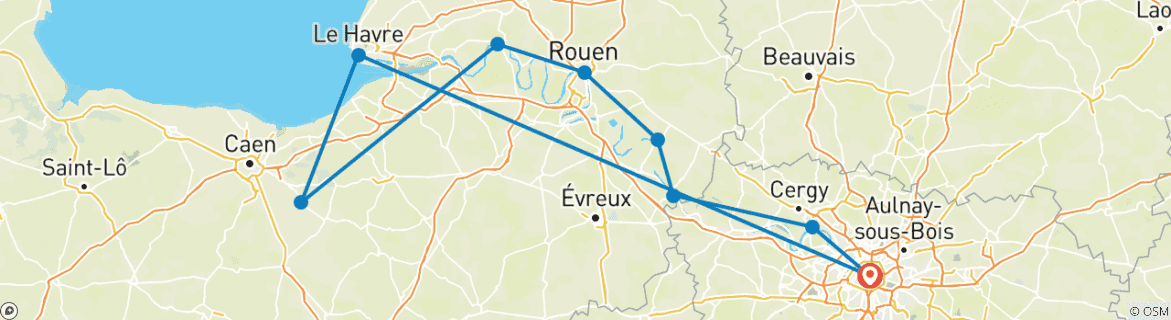 Map of Active & Discovery on the Seine (Northbound) 2025