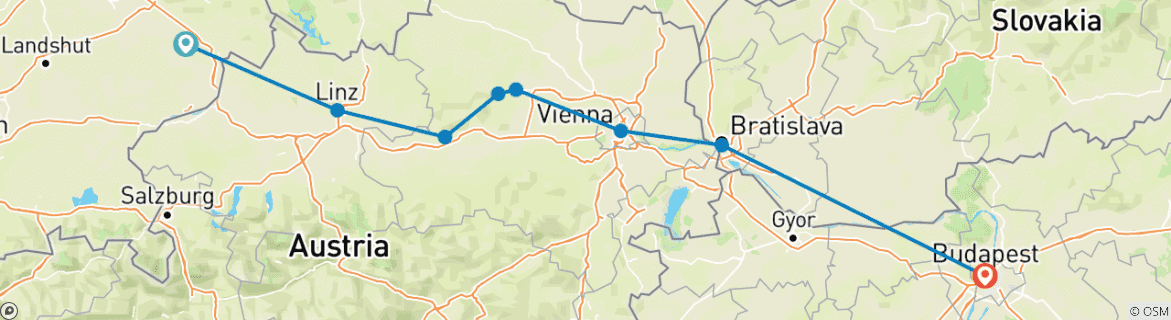 Map of Danube Symphony (Eastbound) 2025