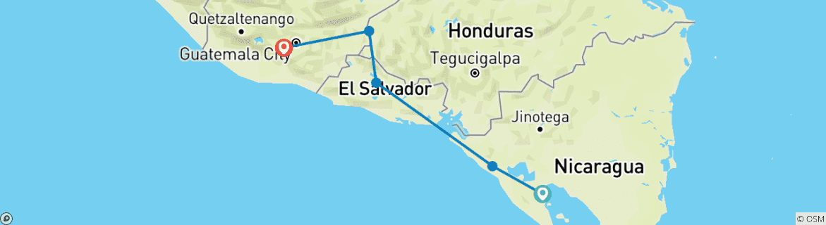 Map of Nicaragua & Beyond