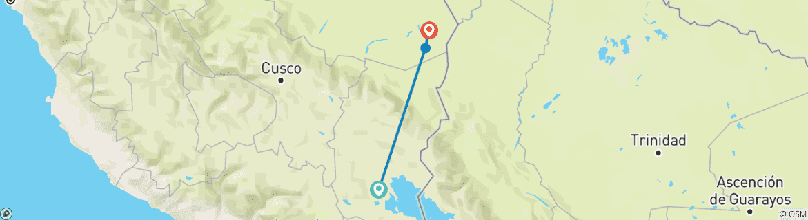 Carte du circuit Jungle amazonienne : Tambopata Packrafting - 9 jours