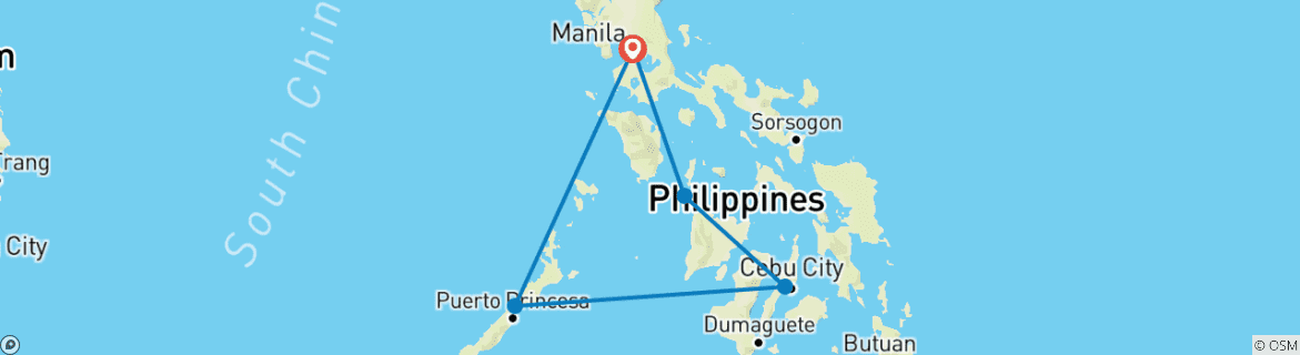 Carte du circuit Une tempête tropicale de 7 jours : Boracay - Cebu - Palawan