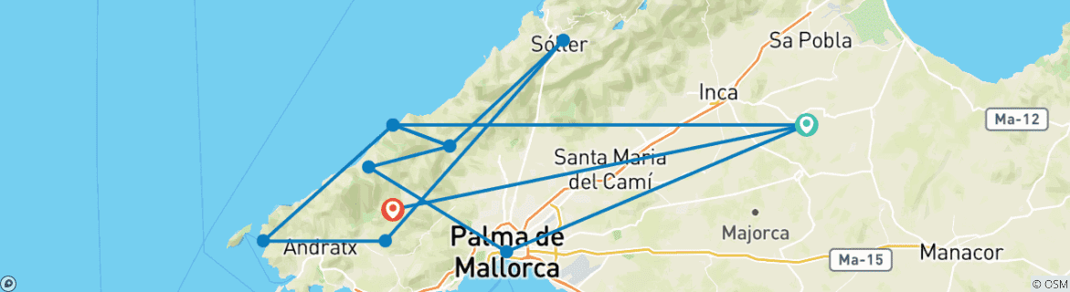 Imagen de un mapa que muestra la ruta del circuito