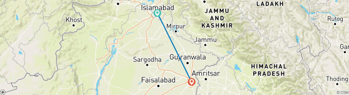 Carte du circuit Baisakhi Mela - festival, Pakistan