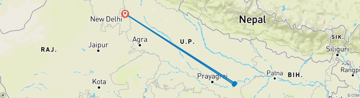 Image d'une carte montrant l'itinéraire du circuit