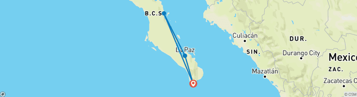 Foto van een kaart met de route van de rondreis