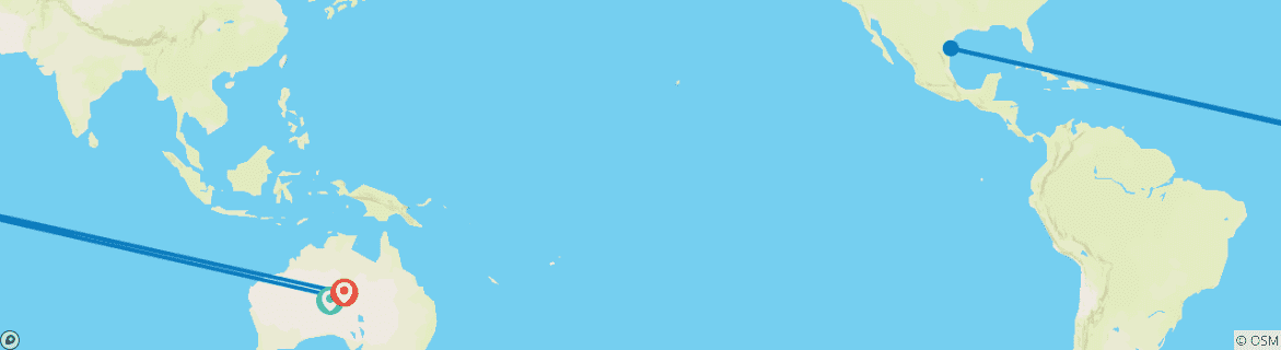 Image d'une carte montrant l'itinéraire du circuit