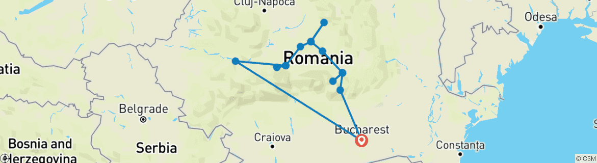 Map of Romania: Mountains to Monasteries