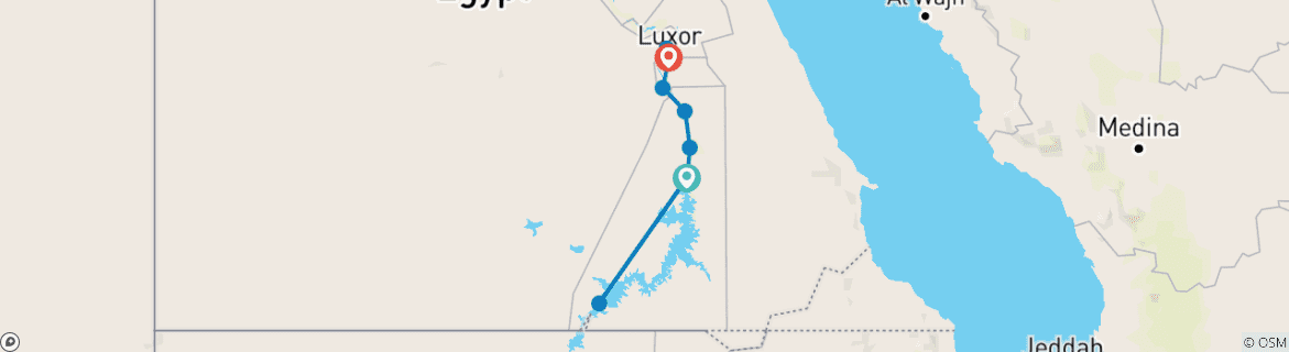 Kaart van 3 nachten van Aswan naar Luxor inclusief Abu Simbel, Nubisch dorp en luchtballon