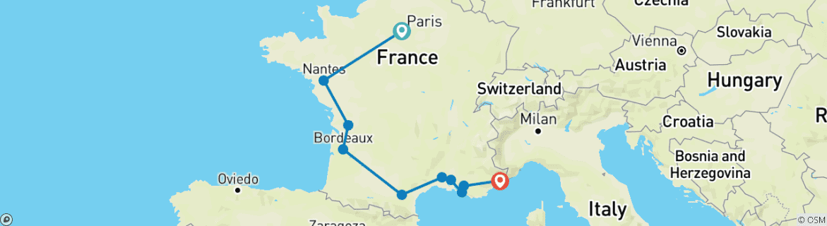 Imagen de un mapa que muestra la ruta del circuito