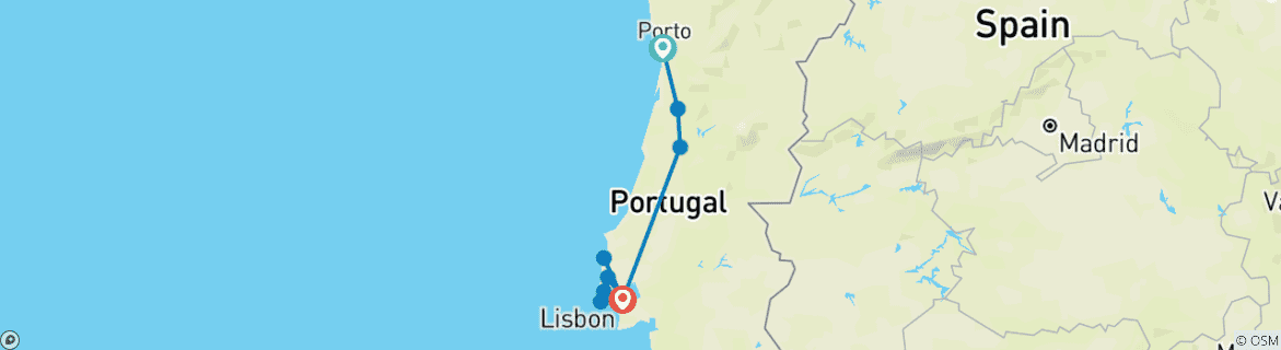 Karte von Geschmack von Portugal mit Madeira