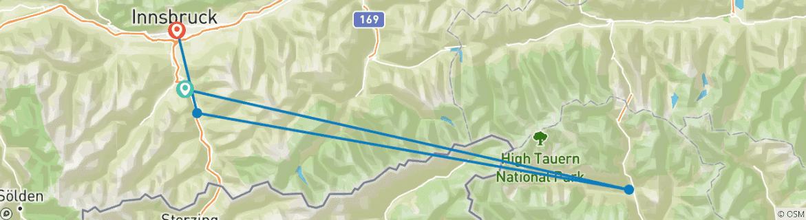 Foto van een kaart met de route van de rondreis