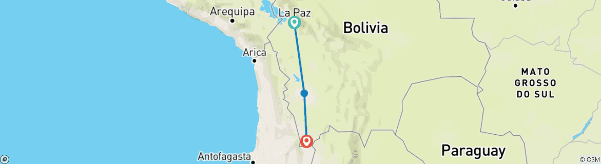 Kaart van De magie van Bolivia