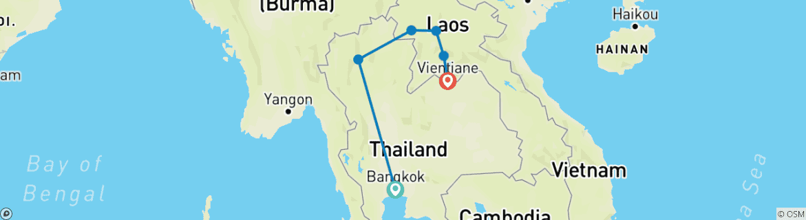 Map of Discover Thailand Laos