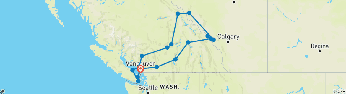 Mapa de Retiro personal: 7 días de felicidad en las montañas las Montañas Rocosas canadienses