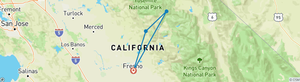 Map of Ansel Adams Wilderness High Sierra Camp