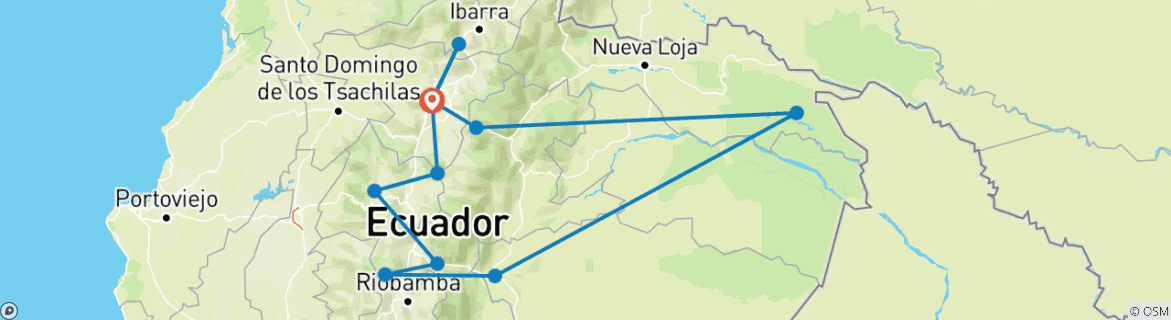 Map of 13 Days Exploring Ecuador: Highlands and Rainforest