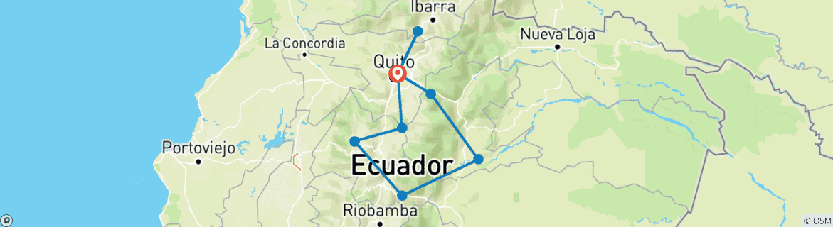 Foto van een kaart met de route van de rondreis