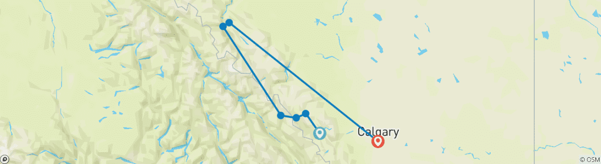 Map of Discover the Canadian Rockies: Banff to Jasper