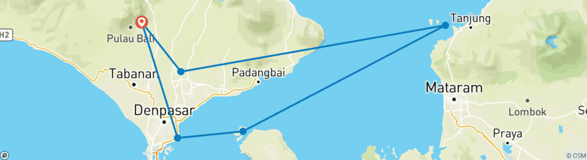 Map of Island Hopping from Bali - Experience Stays Collection