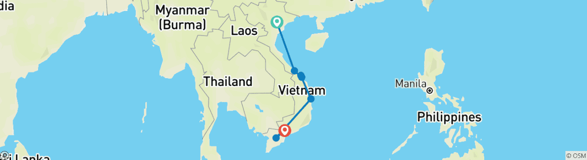 Karte von Abenteuer Vietnam: City Life & Mekong River