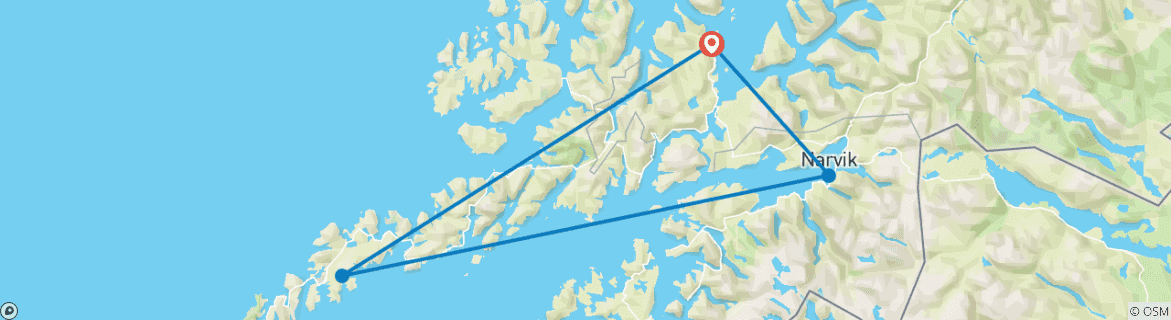 Karte von Winterabenteuer Lofoten: Zum Nordlichtzauber im Stelzenhaus