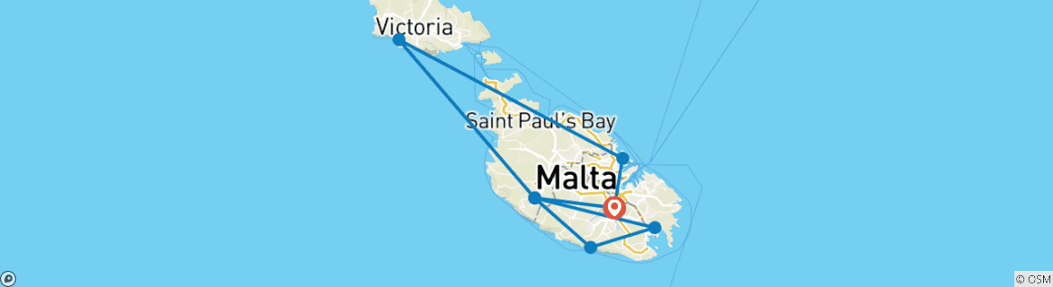 Map of Island Hopping in Malta & Gozo: Road Trip to the Lagoon