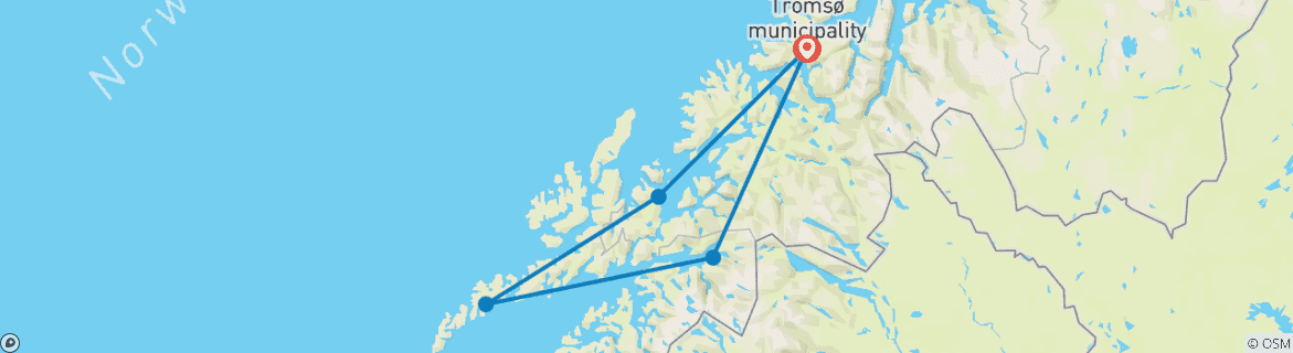 Map of Lofoten Adventure: Road Trip to Red Stilt Houses (5 destinations)