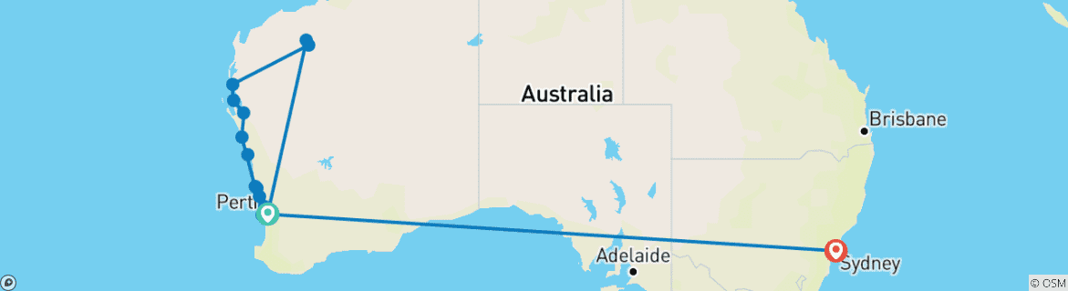 Map of Australia Vanlife: West Coast Wonders & Outback Vibes