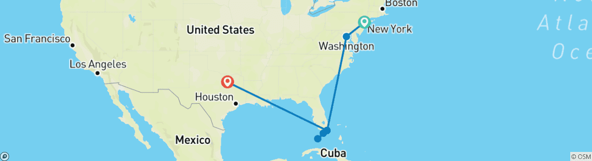 Map of USA Adventure: Lady Liberty, Miami Road Trip & Western Vibe