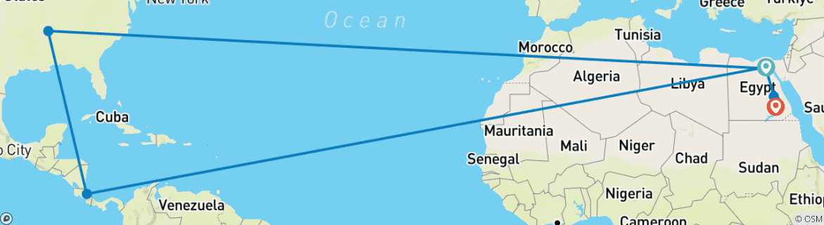 Carte du circuit 9 Day Cairo & Nile Cruise including internal flight